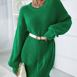 Zeagoo Drop Shoulder Ripped Distressed Sweater Dress for Women Casual Summer Vacation 2026
