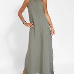 Zeagoo Women's Casual Loose Sleeveless Spaghetti Side Split Maxi Dress