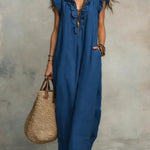 Mia Wilson | Bohemian Ruffle V-Neck Maxi Dress For Women