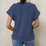 Elegant Lace Patchwork Hollow Short-sleeved Top