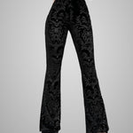 Zeagoo Dark Black Vintage Wide Leg Velvet Flare