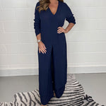 Two-piece Casual Long Top and Matching Pants Set