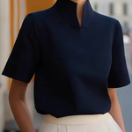 Stand-collar Short-sleeved Top