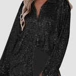 Zeagoo Solid Color Button-down Long-sleeve Sequined Cardigan Shirt for Women Casual Loose Business Casual 2026 | Under