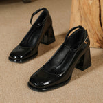 Celeste | Patent Strap Heels