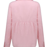 Casual Solid Button Shirt Collar Blouse