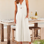 Zeagoo Women's Casual Sleeveless Hollows High Waist Bodysuit Spaghetti Strap Loose Jumpsuit Overalls