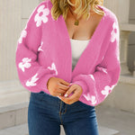 Zeagoo Women's Cute Daisy Knit Cardigan Long Sleeve Casual Flower Open Front Sweater Tops