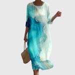 Elena™ | Elegant Floral Print Maxi Dress