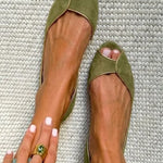 EVELYN | D'Orsay Open Toe Flats