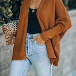 Zeagoo Women's Batwing Sleeve Split Hem Open Front Cardigan