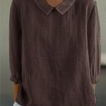 Cotton and Linen 3/4 Sleeve Shirt