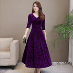Elise Campbell | Embossed Velvet Midi Dress For Women