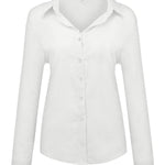 Casual Solid Button Shirt Collar Blouse