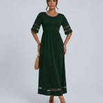 Zoe Pemberton | Black Mesh Stripe Midi Dress For Women
