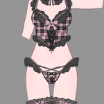 Gloomy Bear Jirai Kei Plaid Corset Top/Underwear