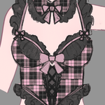 Gloomy Bear Jirai Kei Plaid Corset Top/Underwear