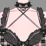 Gloomy Bear Jirai Kei Plaid Top/Waist and Underwear
