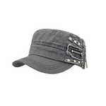 Vesper Rivet Zipper Flat-Top Cap