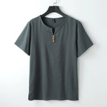 Valaro Linen Split-Neck Tee