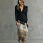 Emma Martin | Flowy V-Neck Long Sleeve Dress For Women