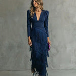 Emma Martin | Flowy V-Neck Long Sleeve Dress For Women