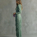 Emma Martin | Flowy V-Neck Long Sleeve Dress For Women