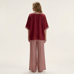 Juliana | V-Neck Varsity Top & Stripe Wide-Leg Set