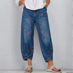 Romina™ | Heart Print Ankle Jeans
