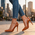 Carla Snake-Print Stiletto Pumps