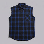 EKON Plaid Cutoff Shirt
