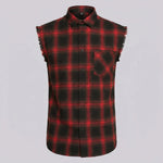 EKON Plaid Cutoff Shirt