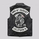 EKON Skull Patch Biker Vest