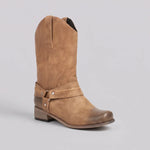 EKON Women's Western Moto Mid-Calf Boots