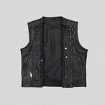 EKON Blackline Leather Moto Vest