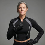 EKON Women’s Zip-Up Moto Crop Top
