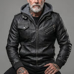 EKON Detachable Hood Moto Jacket