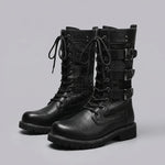 EKON Triple-Buckle Biker Boots