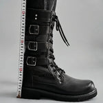 EKON Triple-Buckle Biker Boots