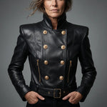 EKON Lioncrest Cropped Moto Jacket
