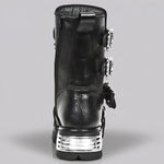 EKON Leather IronSkull Platform Biker Boots