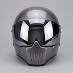 EKON MirrorVisor Retro Full-Face Helmet