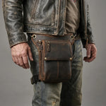 EKON MotoStash Leather Leg Bag
