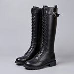 EKON Women’s CorsetLace Tall Biker Boots