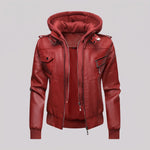 EKON Women’s Layered-Hood Moto Jacket
