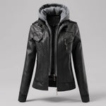 EKON Women’s Layered-Hood Moto Jacket