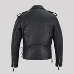 EKON Leather Belted Biker Jacket