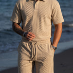 Marcello Textured Polo and Shorts Set