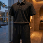 Marcello Textured Polo and Shorts Set