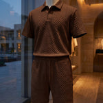Marcello Textured Polo and Shorts Set